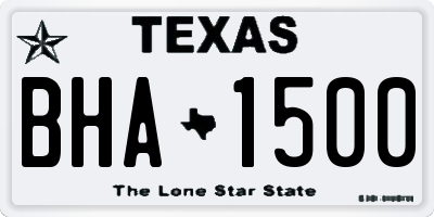 TX license plate BHA1500
