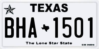 TX license plate BHA1501