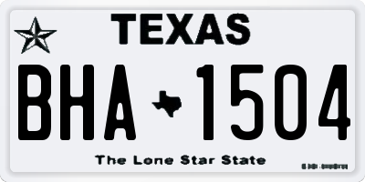 TX license plate BHA1504
