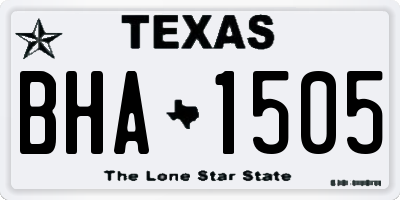 TX license plate BHA1505