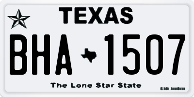 TX license plate BHA1507
