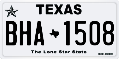 TX license plate BHA1508