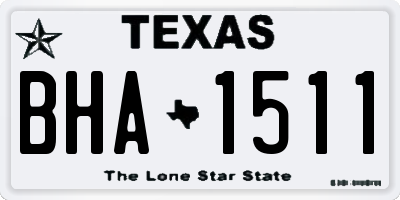 TX license plate BHA1511