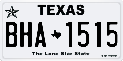 TX license plate BHA1515