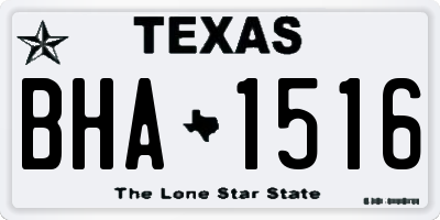 TX license plate BHA1516