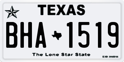 TX license plate BHA1519