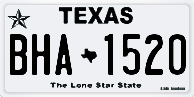 TX license plate BHA1520