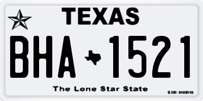 TX license plate BHA1521