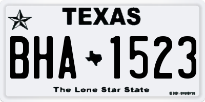 TX license plate BHA1523
