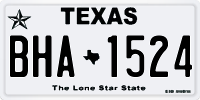 TX license plate BHA1524