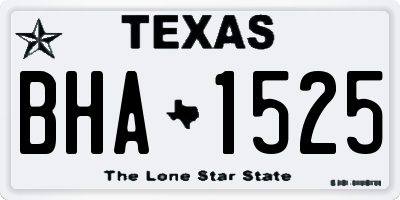 TX license plate BHA1525
