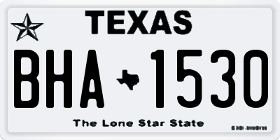 TX license plate BHA1530