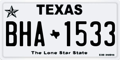 TX license plate BHA1533