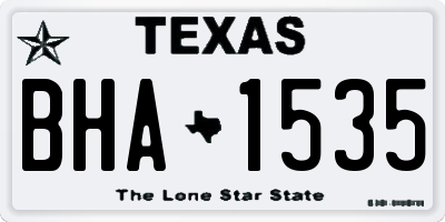 TX license plate BHA1535