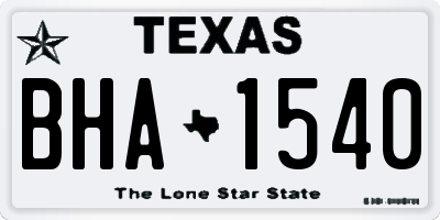 TX license plate BHA1540