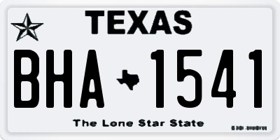 TX license plate BHA1541