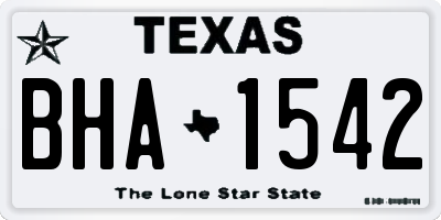 TX license plate BHA1542