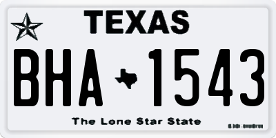 TX license plate BHA1543