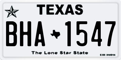 TX license plate BHA1547