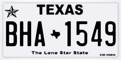TX license plate BHA1549