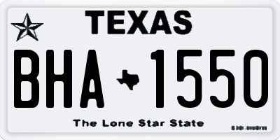 TX license plate BHA1550
