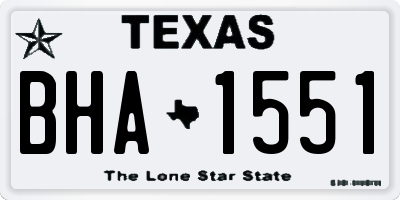 TX license plate BHA1551