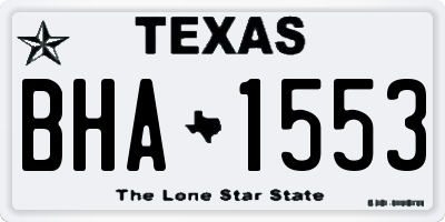 TX license plate BHA1553