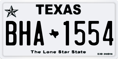 TX license plate BHA1554