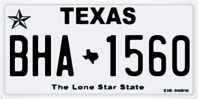 TX license plate BHA1560