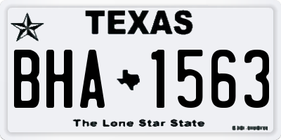TX license plate BHA1563
