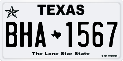 TX license plate BHA1567