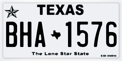 TX license plate BHA1576