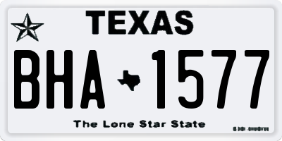 TX license plate BHA1577