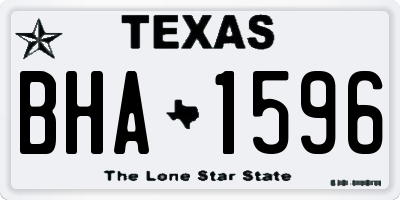 TX license plate BHA1596