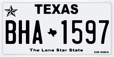 TX license plate BHA1597
