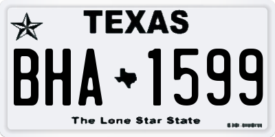 TX license plate BHA1599