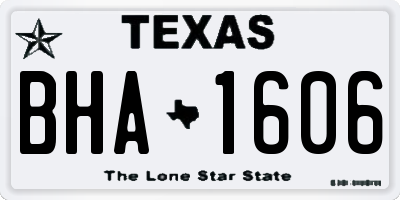 TX license plate BHA1606