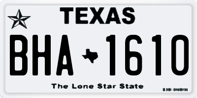 TX license plate BHA1610