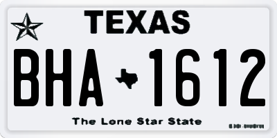 TX license plate BHA1612