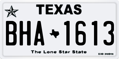 TX license plate BHA1613