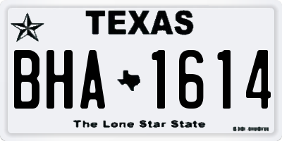 TX license plate BHA1614