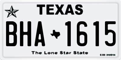 TX license plate BHA1615