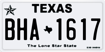 TX license plate BHA1617