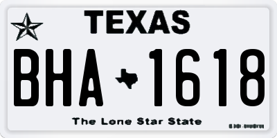TX license plate BHA1618