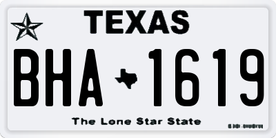 TX license plate BHA1619