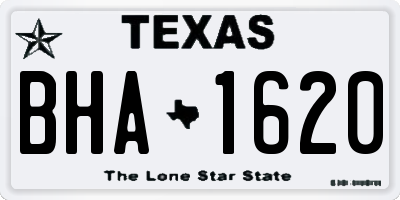 TX license plate BHA1620
