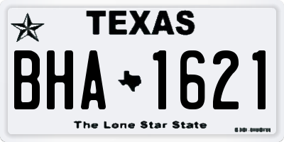TX license plate BHA1621