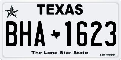 TX license plate BHA1623