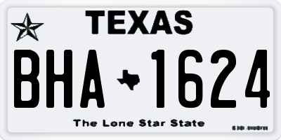 TX license plate BHA1624