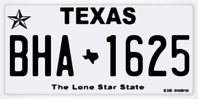 TX license plate BHA1625